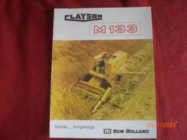 Ancienne  Brochure Publicitaire Moissonneuse Batteuse  Clayson  M  133