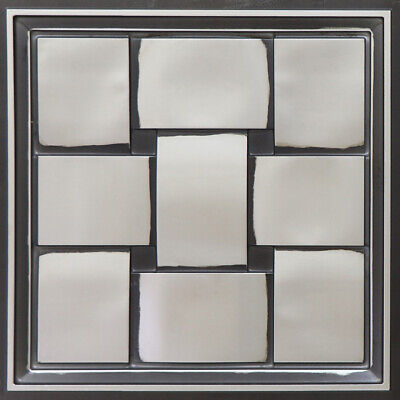 3D Tin Look D1300 Antique Silver PVC Drop In Ceiling Tiles 2x2 Lot of 25 Pcs