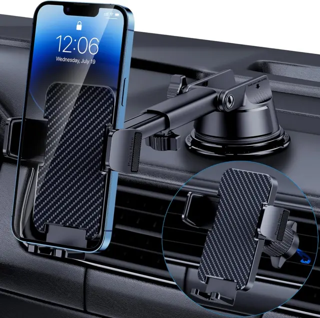 Phone Holder Car [Military Grade Suction Ultra Strong Base] Cell Phone Car Holde