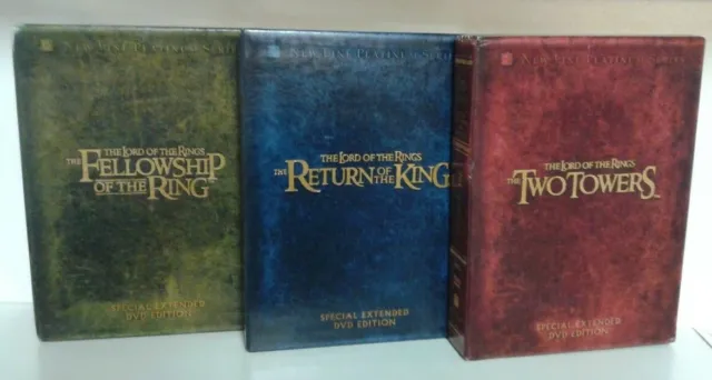 Lord of the Rings Motion Picture Trilogy Extended 12 DVD Set Excellent Genuine