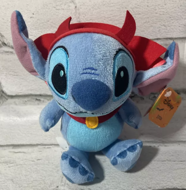 Disney STITCH with Red Devil Cape And Horns Halloween Costume 7” Plush Gift