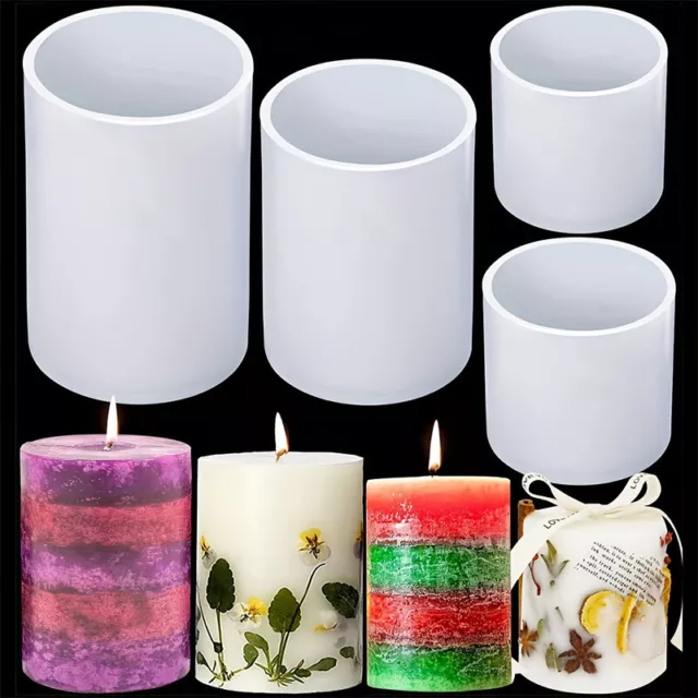 Cylinder Silicone Candle Moulds Hexagonal Resin Wax Casting Soap Molds Handmade