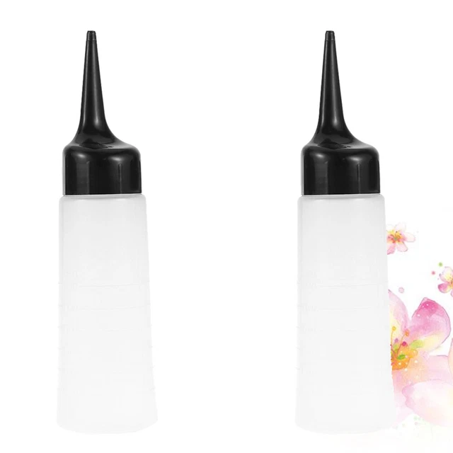Botella de plástico para exprimir 2 piezas botella aplicadora para el cabello