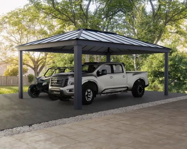 Carport Colorado 14x20 Doppelcarport 611x422x207 cm Autodach Aluminium | Canopia