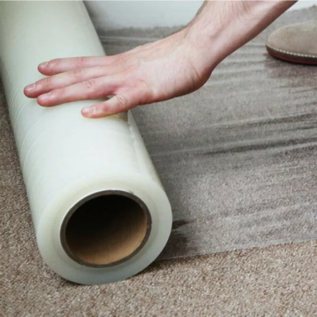 10-100m Self Adhesive Carpet Protection Dust Stairs Floor Protector Film Cover