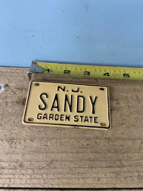 Old School JERSEY Bike License Plate- “ SANDY ”-SCHWINN Stingray,Mongoose BMX Old School JERSEY Bike License Plate- “ SANDY ”-SCHWINN Stingray,Mongoose BMX