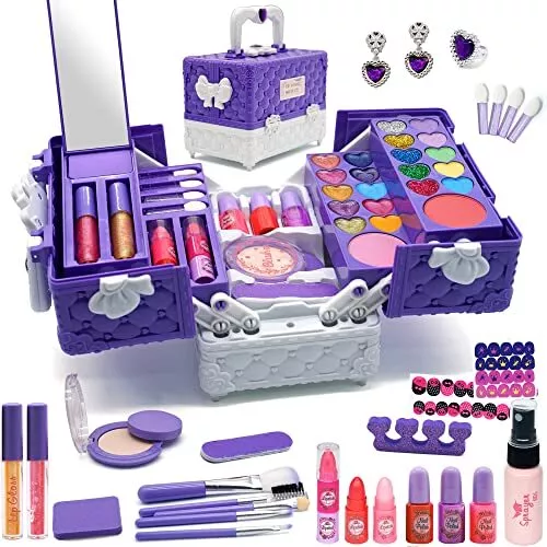 53pcs Maquillage Enfant Fille Licorne Maquillage Enfant Jouet Fille Lavable Malette  Maquillage Enfant Non Toxique Maquillage Fille Coffret Maquillage