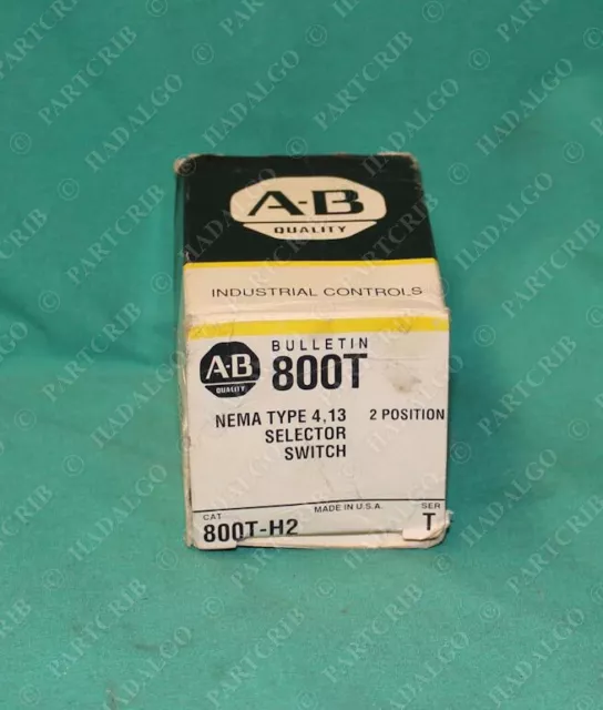 Allen Bradley, 800T-H2, Selector Switch 2Pos 2 Position No Contact Block NEW