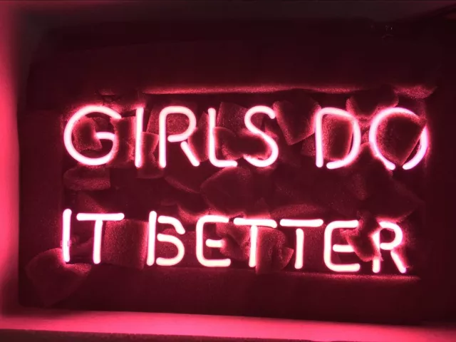 GIRLS DO IT BETTER Neon Light Sign Beer Bar Pub Party Wall Decor Artwork 14"x9"