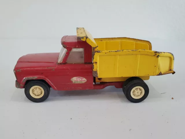 Vintage Tonka Red and Yellow Metal Dump Truck