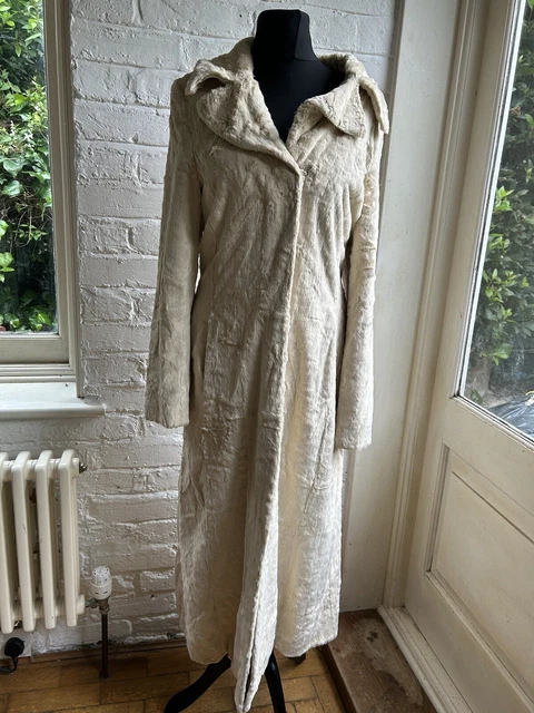 COAST CREAM BEIGE Faux Fur Long Coat MAXI Textured Riding Princess Size 14 85.00 PicClick UK