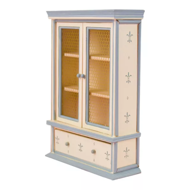 1:12 Dolls House Miniature Furniture Wood Cabinet Bookcase with Drawer Decor