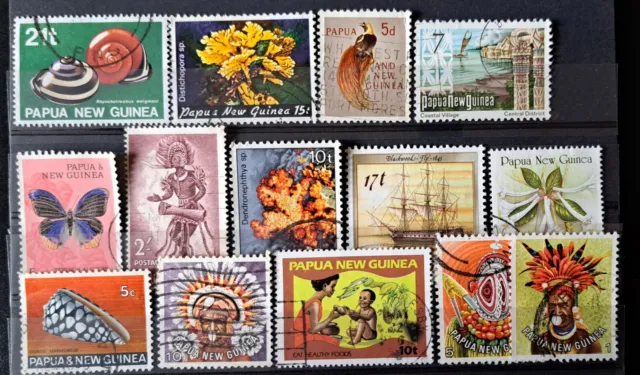 Briefmarken, Papua Neuguinea, Steckkarte Gestempelt