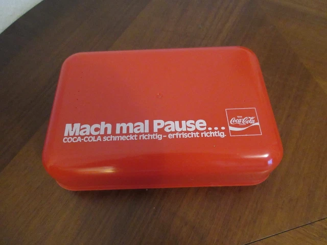 Alte Coca-Cola "mach mal Pause" Brotdose lunchbox 70er Jahre vintage mit Zubehör