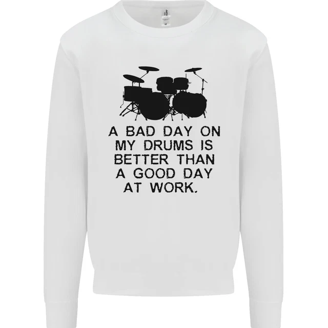 A Bad Day on My Drums Drummer Drumming Kids Sweatshirt Jumper