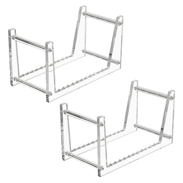 2X Soporte para discos de vinilo transparente para álbumes de escritorio, vinilo acrílico SB9M8