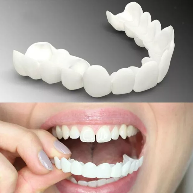 2x Silikon Snap Untere Falsche Zähne Dental Veneers Prothesen Zahnabdeckung