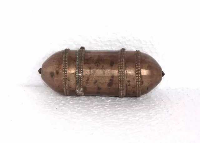 Supari Box Handcrafted 1900 Old Brass Cylindrical Shape Lime Paste Betel Nut X15