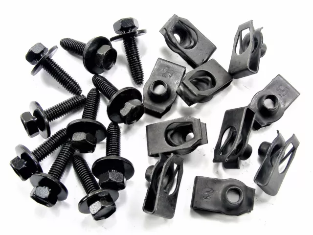 Mopar Body Bolts & U-nut Clips- M6-1.0 x 25mm Long- 10mm Hex- 20pcs (10ea)- #142