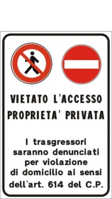 Cartello Alluminio PIXLEMON – Vietato L'Accesso, Proprietà Privata – 20x30 Cm