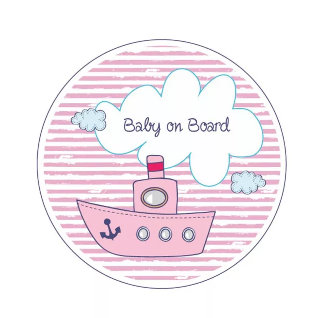 AUTO AUFKLEBER BABY on Board an Bord Wunschname Schiff blau rosa