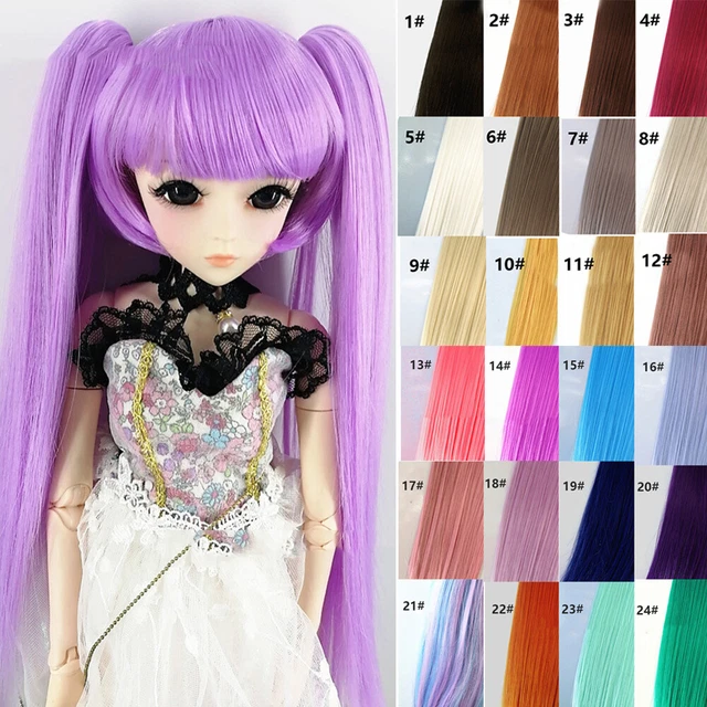 Dolls Wigs Ponytail Hair Finished Accessories for 1/3 1/4 1/6 BJD Doll DIY Toy