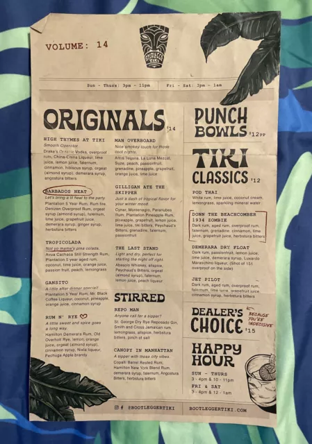 Bootlegger Tiki Bar Menu Palm Springs Original Volume 14 Donn Beachcomber Site Bootlegger Tiki Bar Menu Palm Springs Original Volume 14 Donn Beachcomber Site