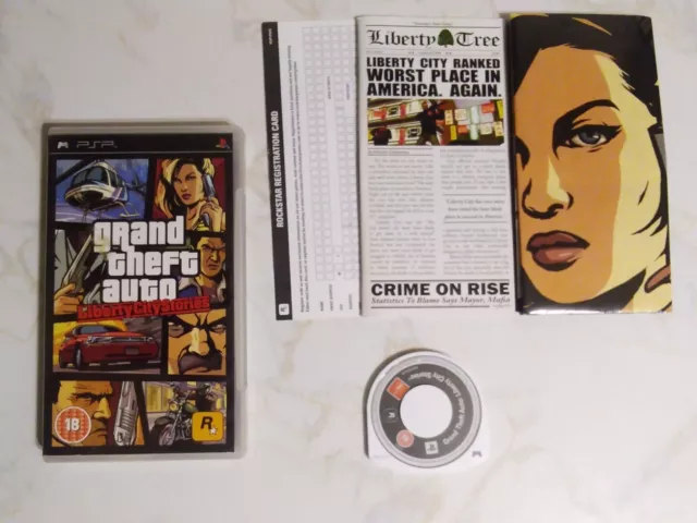 GTA Grand Theft Auto Liberty City Stories (for PSP) 2009 Complete w/ Map  Tested