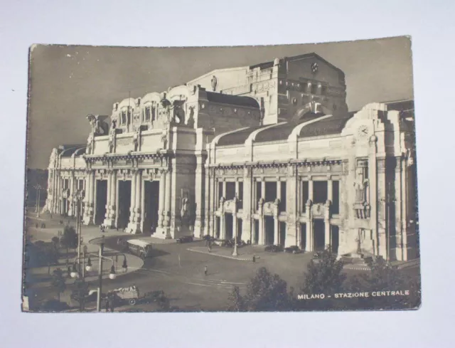 Cartolina Milano - Stazione Centrale 1942.