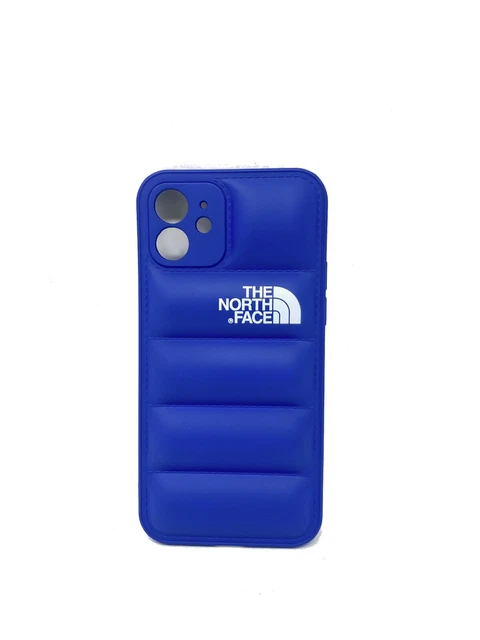 Cover Iphone 12 "The North Face" Puffer Piumino Blu Silicone Case