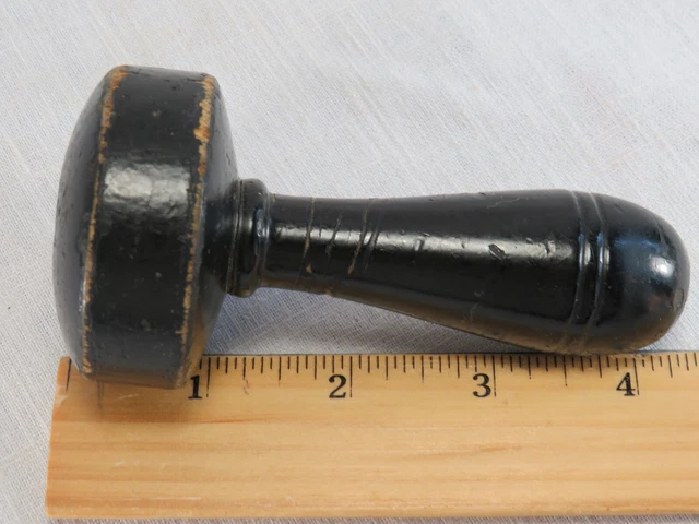 Vintage Black Hard Wood Sock Darner Tool Circa 1940s A-2