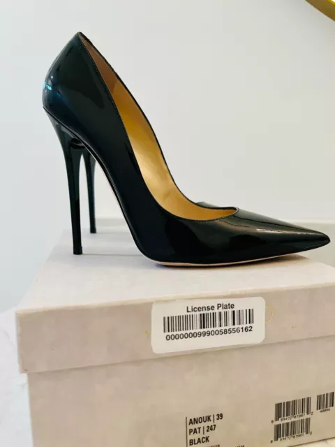 Jimmy Choo Anouk, Black Patent Heel, Size 38.5