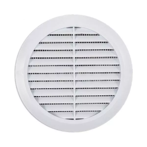 Air Vent Grille Circle 125mm 5" White Round Ventilation Cover with Flysreen