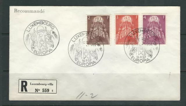 LUXEMBOURG 1957 EUROPA 'UNITED EUROPE' set on registerd FDC