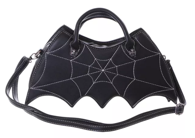 LB-6055-3 Negro Murciélago Ala 35cm Telaraña Punk Gótico Lolita Bolso