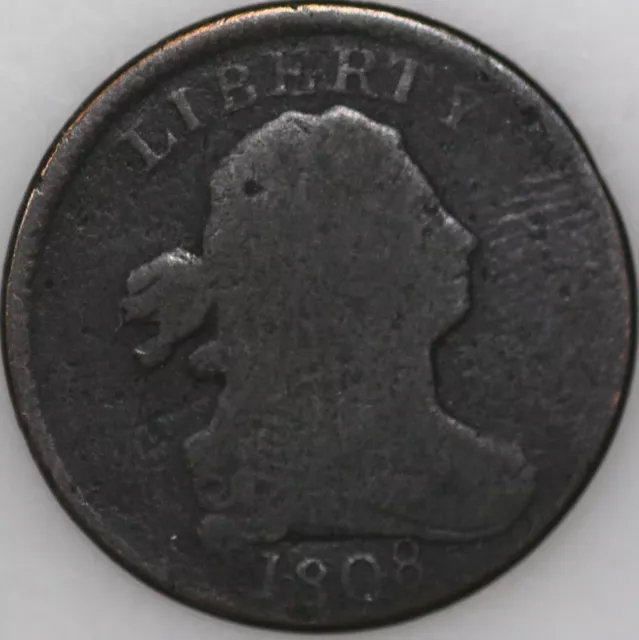 1808-P Half Cent, Over 150 Years Old As Shown [SN01]
