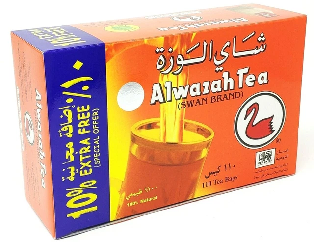 ALWAZAH TEA - 100% Pure Ceylon Black Tea 110 Teabags Extra 10% Free £7. ...