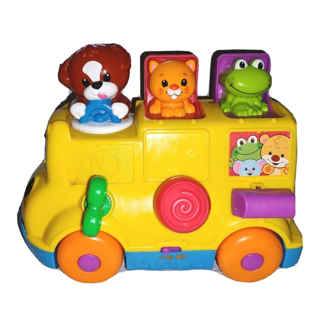 FISHER PRICE BRILLIANT Basics POPUP BUS Activity Toy Music Sounds Dog