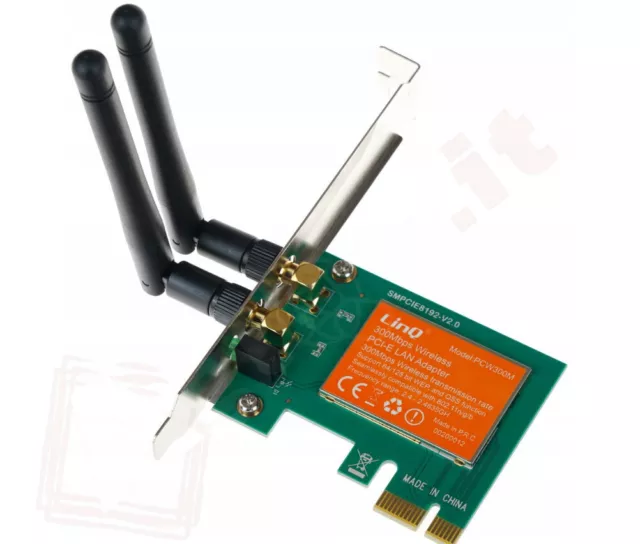 Scheda di Rete Wireless PCI-E PCW300M 300 Mbps adattatore interna Internet