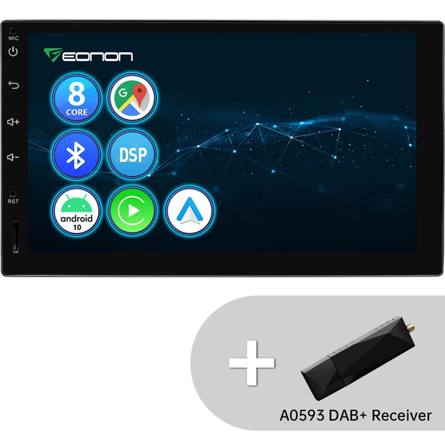 2 DIN Android 10 Octa Core 7" IPS Auto Radio Stereo GPS Navigazione DAB+ Bluetooth