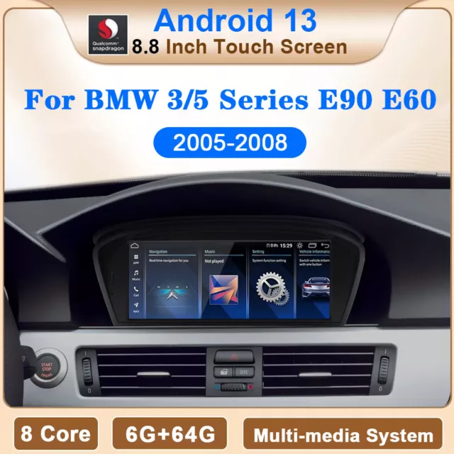 Android 13 6+64GB Autoradio Car Stereo CarPlay für BMW E60 E61 E63 E90 E91 E93