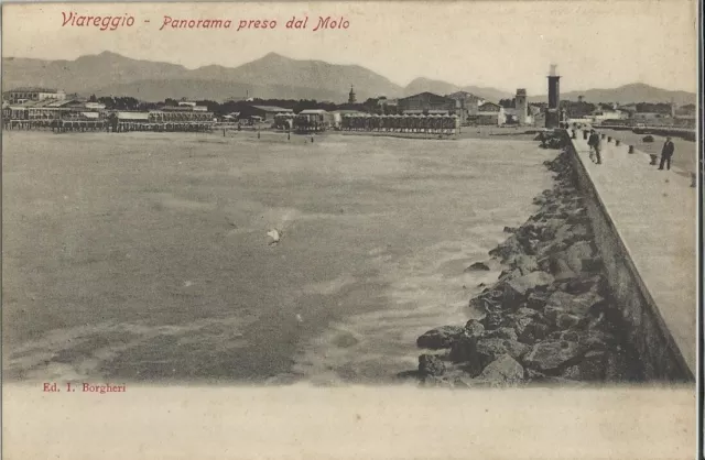 VIAREGGIO - Panorama preso dal Molo - animata -interessante cartolina  -pit73