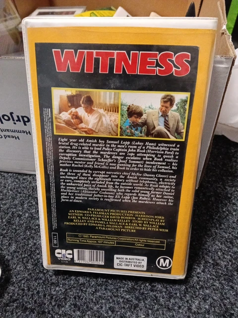 WITNESS, HARRISON FORD Vintage VHS 1985 Ex Rental Clamshell $16.99 ...