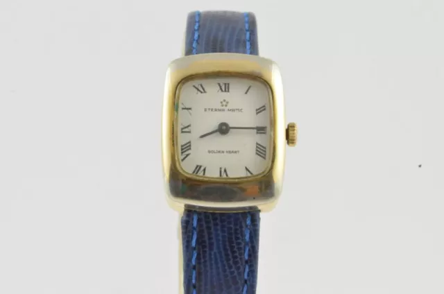 Eterna Automatique Montre pour Femmes Acier Plaqué Vintage 20MM Rare Objet Rare