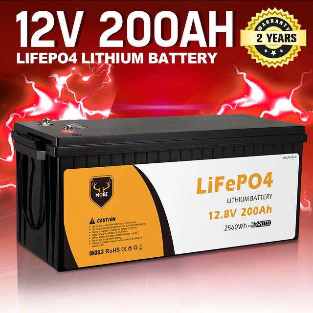 MOBI 12V 200AH Lithium Iron Phosphate Battery LiFePO4 Deep Cycle $699. ...