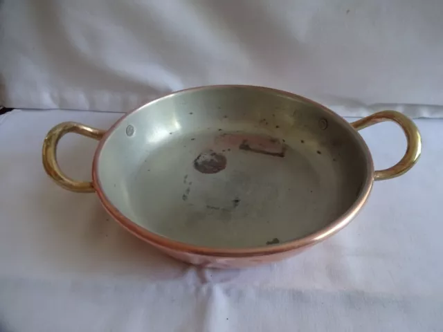 Manijas de latón vintage tazón de cobre altura 3,5 cm x 17 cm