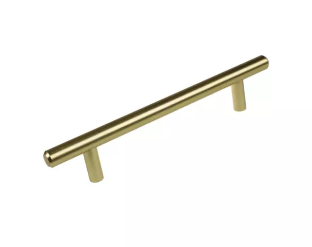 GlideRite 5 in. Center-to-Center Satin Gold Solid Handle Bar Cabinet Drawer Pull