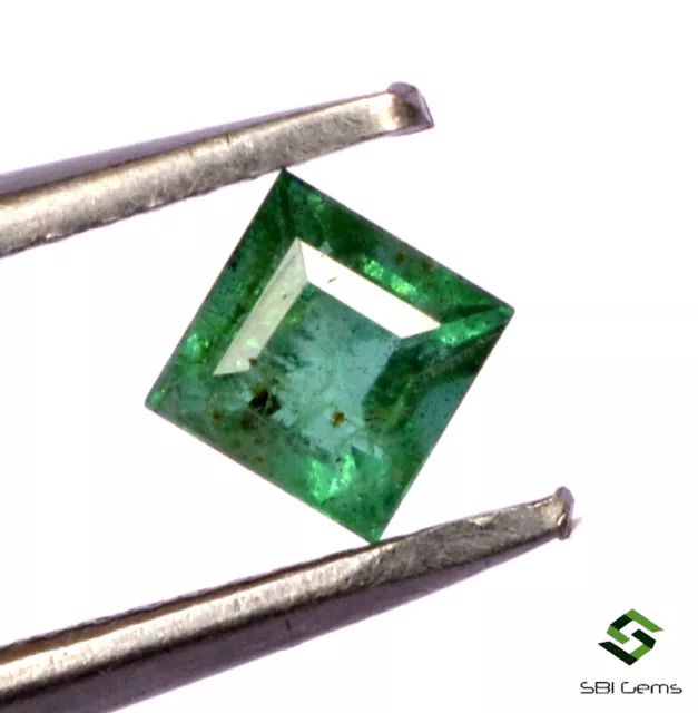 Natural Emerald Square Cut 3.50 mm 0.28 Cts Zambia Top Green Loose Gemstone 3