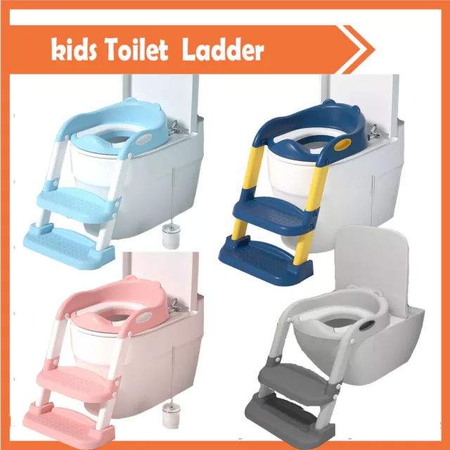 Kids Potty Trainer Toilet Seat Chair Toddler With Ladder Step Up Training Stool