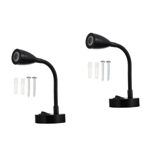 2 PCS Lampadaire En Fer Plaqué Lampe De Lecture Pour Camping-car Voyage Liseuse